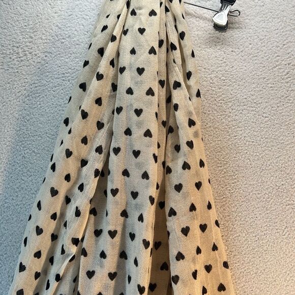 Betsey Johnson Oversized Lightweight Scarf Hearts Lace - Picture 6 of 6